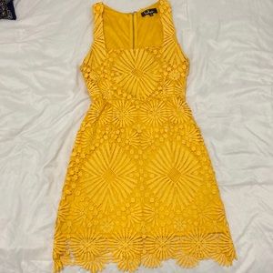 Yellow Lace Mini Dress